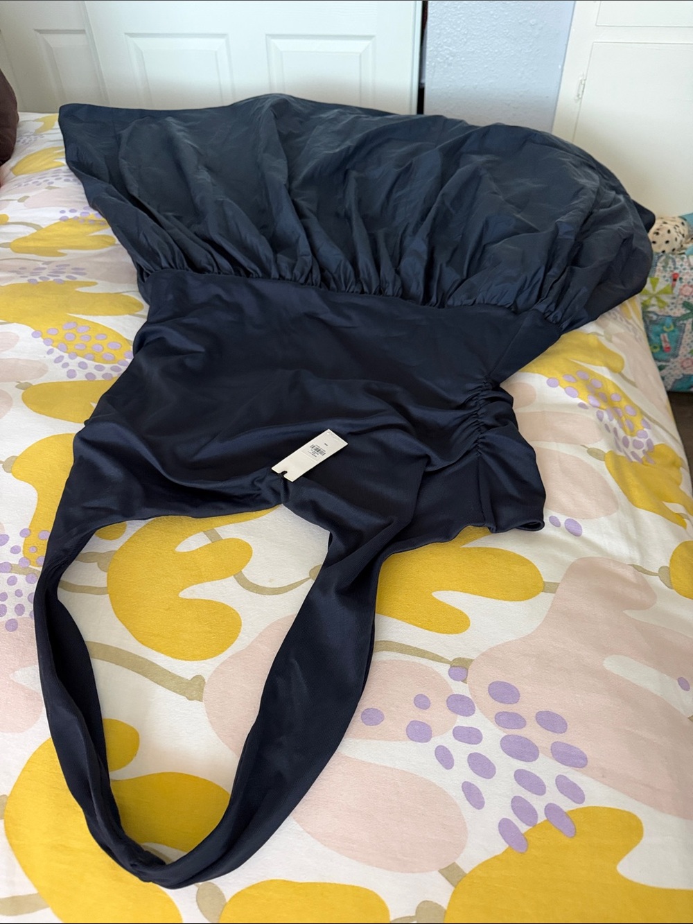 Banana Republic Black Ribbed Fabric Top with Branded